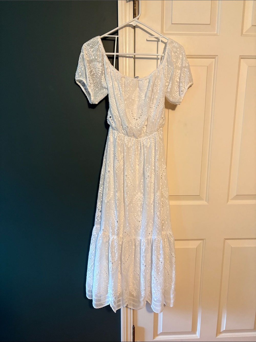 Express White Eyelet Maxi Dress
